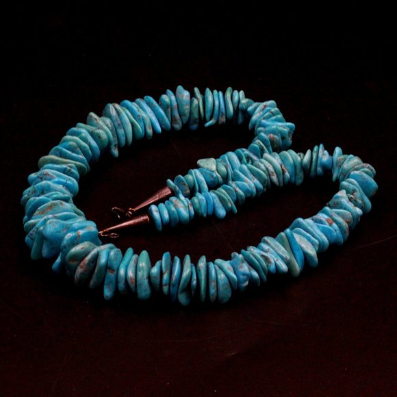 INCREDIBLE HUGE 212 GRAMS NUGGET TURQUOISE OLD NAVAJO NECKLACE - Picture 1 of 9